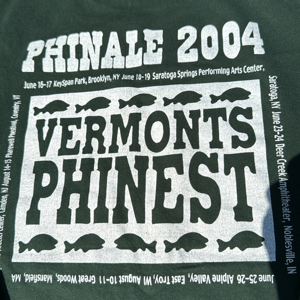 🐟Phish vintage AS SEEN IN VT Green Long-Sleeve concert Tee